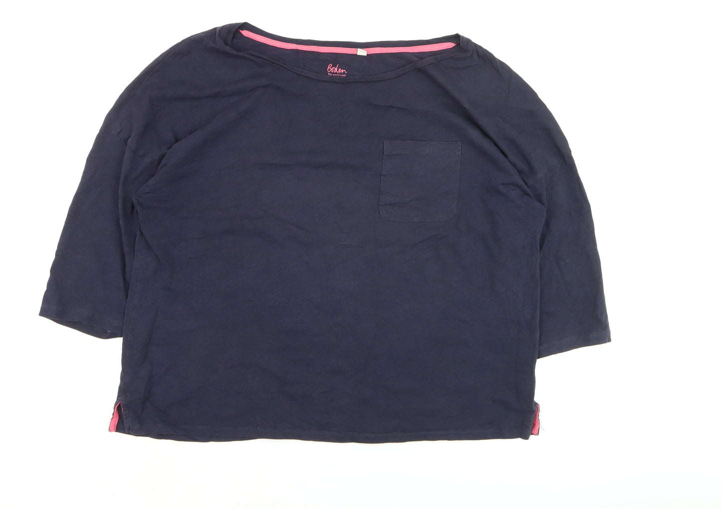 Boden Women’s Blue Cotton Jersey 3/4 Sleeve T-Shirt Size L