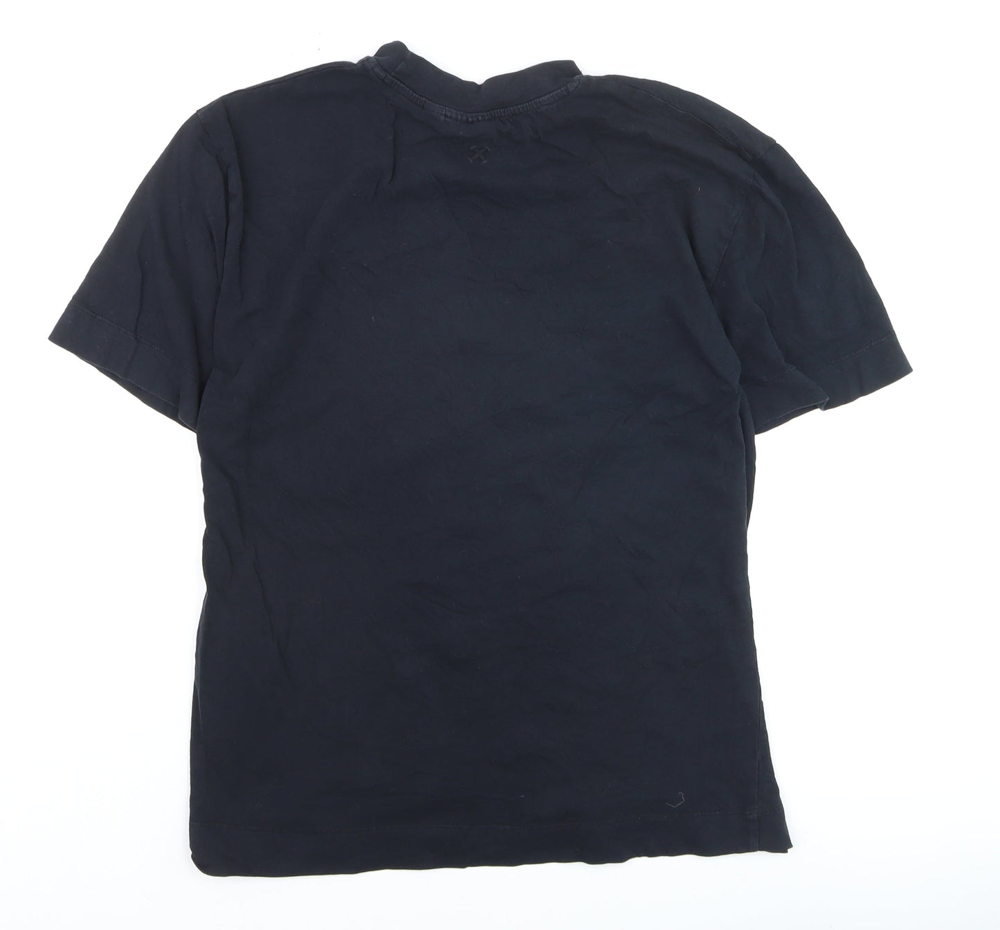 COLLUSION Men's Black Cotton Crew Neck Short Sleeve T-Shirt S