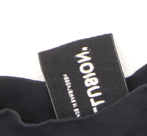 COLLUSION Men's Black Cotton Crew Neck Short Sleeve T-Shirt S