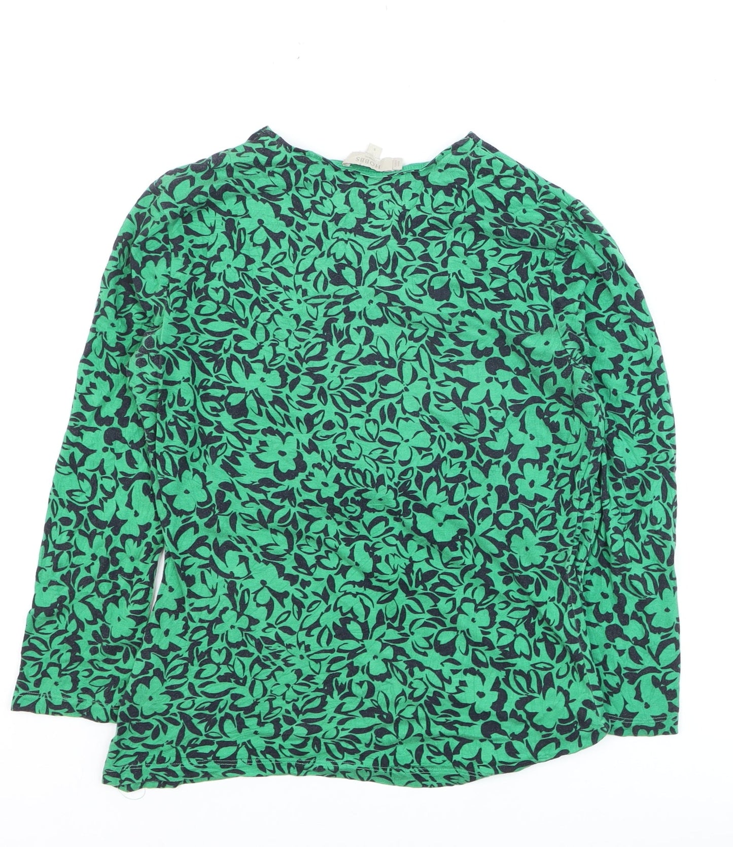 Hobbs Women Green Floral Long Sleeve Wrap Blouse Size S
