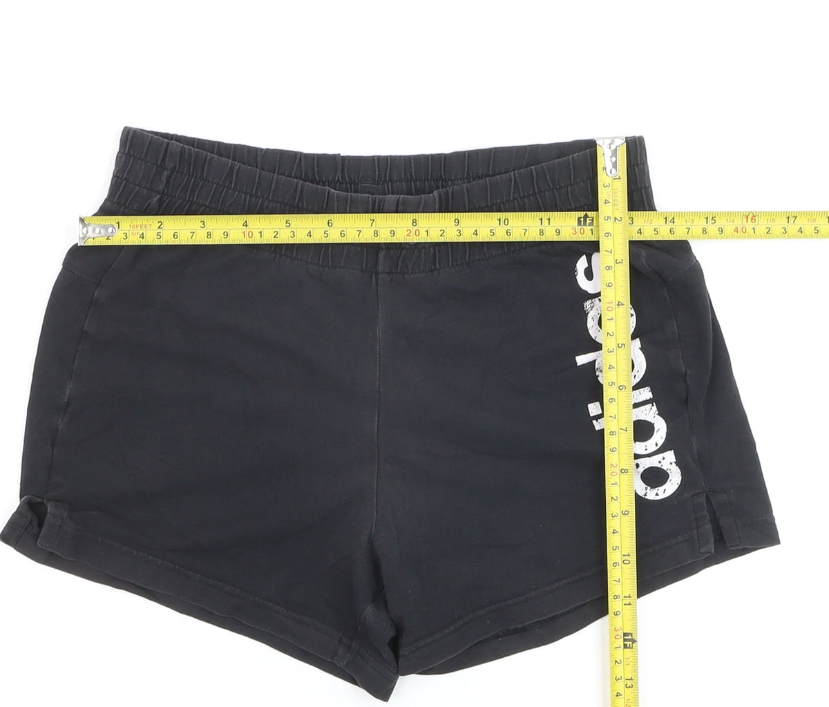 Adidas Girls Black Cotton Blend Athletic Shorts Size 8-9 Years
