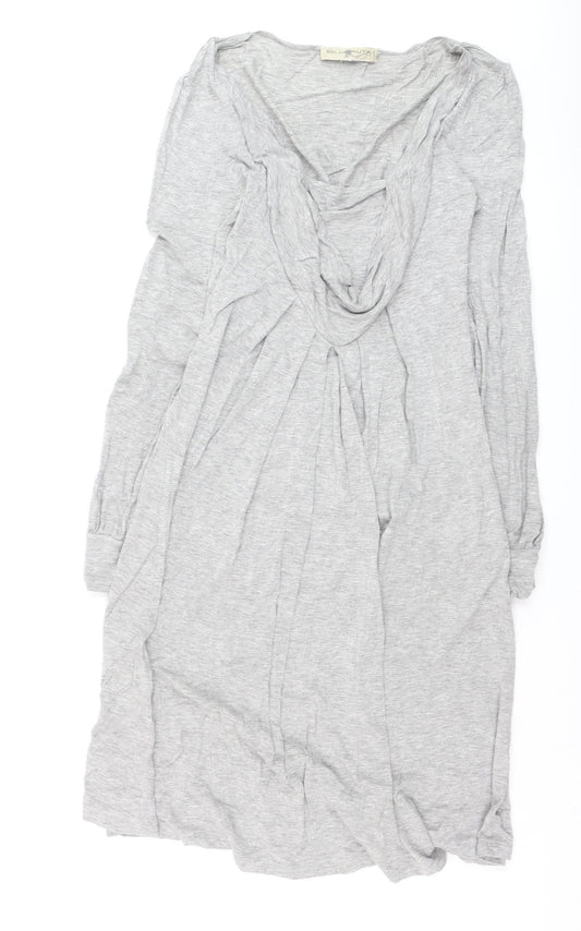 Blunauta Women Grey XS Long Sleeve Cowl Neck Shift Dress