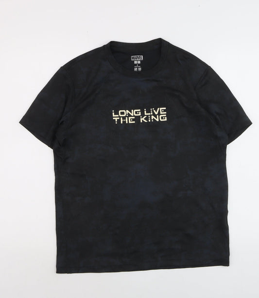 Marvel Boys Black Panther Black Short Sleeve Crew Neck T-Shirt Size S