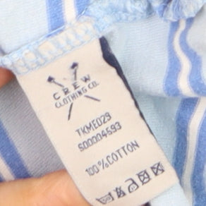 Crew Clothing Company Men's Blue Striped Cotton T-Shirt - Size S