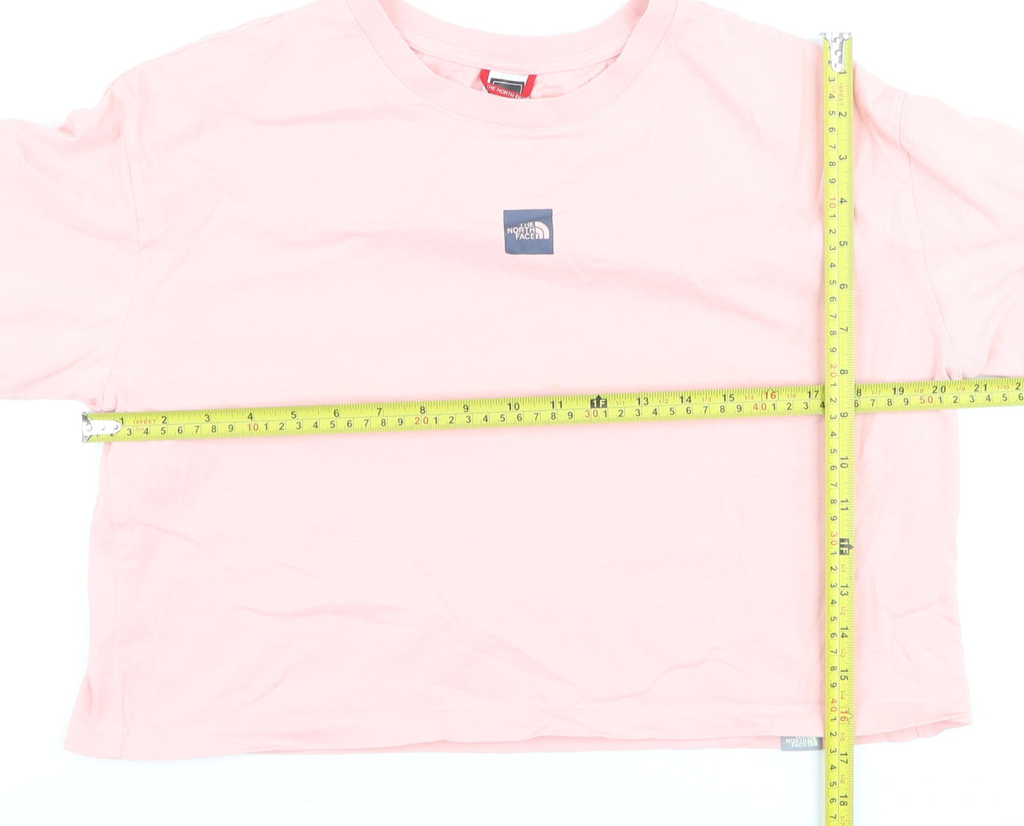 The North Face Womens Pink Cotton Cropped T-Shirt Size M