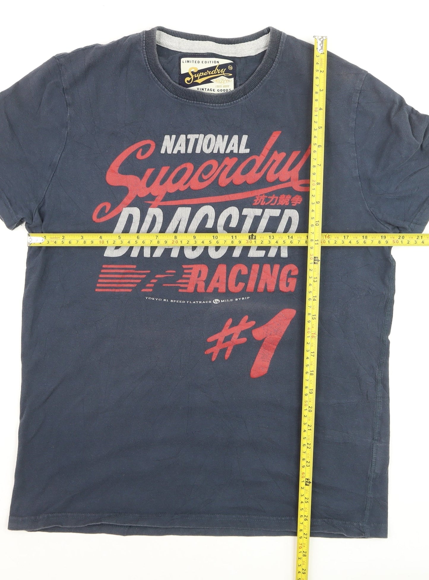 Superdry Men's Blue XL Racing Graphic Cotton T-Shirt