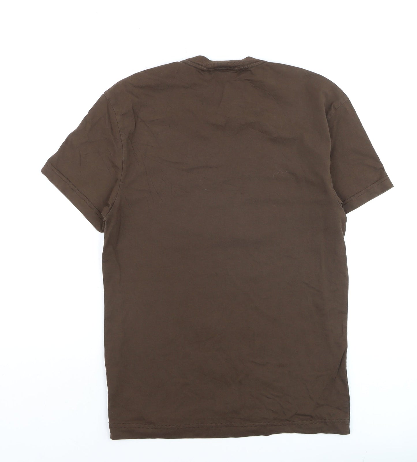 Weekday Men's Brown XS Graphic Print Crew Neck T-Shirt