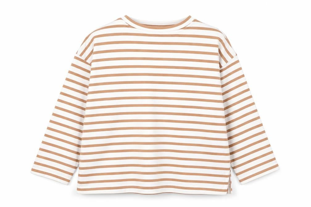 Kin by John Lewis Men's Beige White Striped Cotton Pullover Jumper M