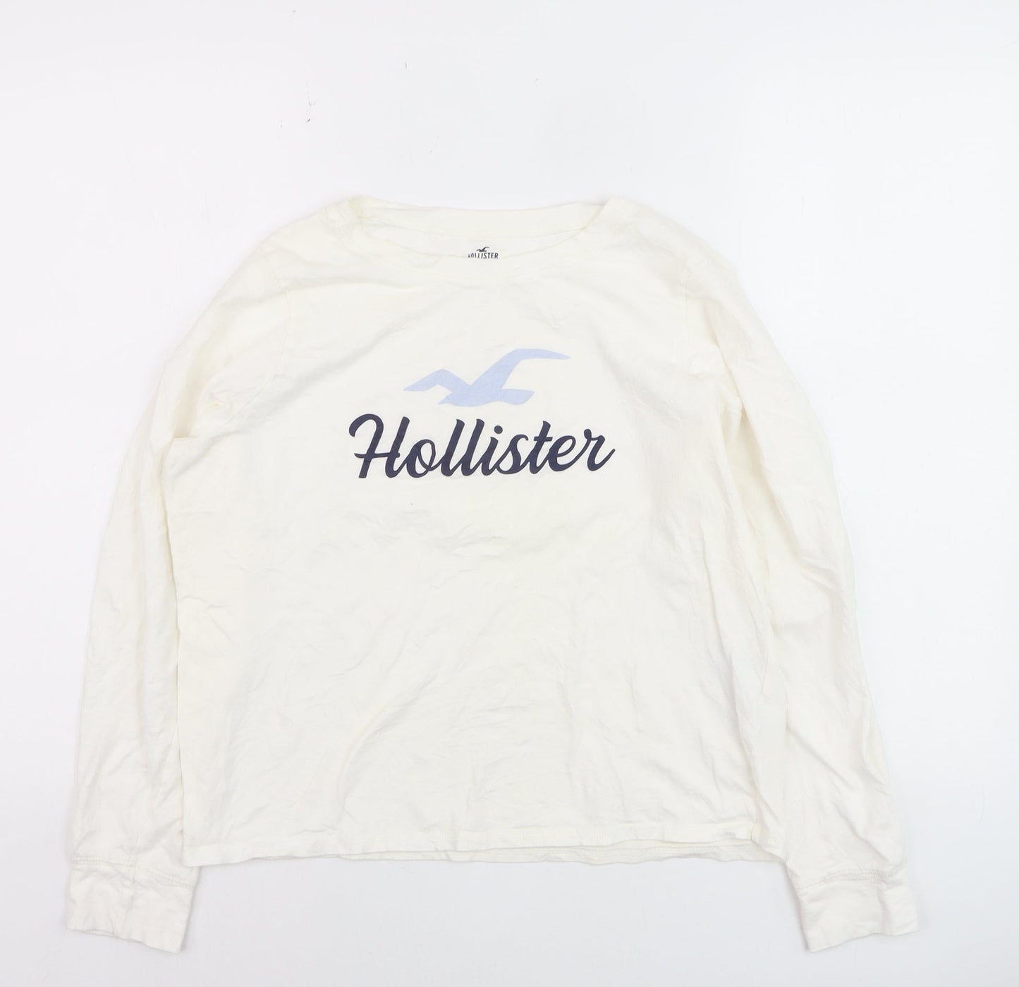 Hollister Boys White Cotton Long Sleeve Pyjama Top M