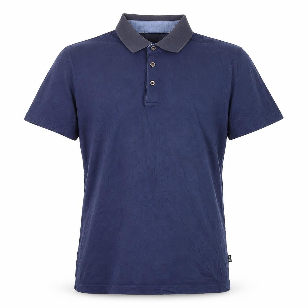 BOSS Mens Blue Slim Fit Cotton Polo Shirt M Short Sleeve Collared