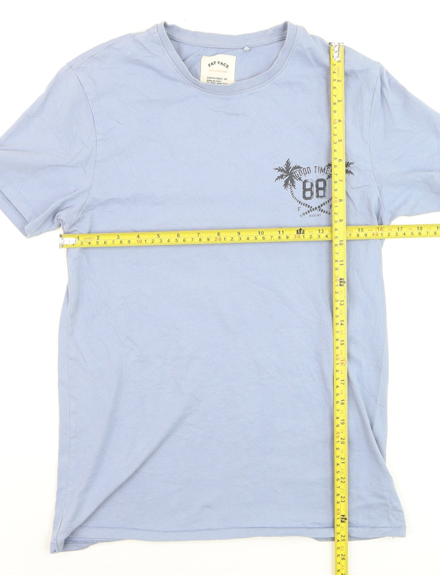 Fat Face Men's Blue XS Graphic Beach T-Shirt Cotton Short Sleeve