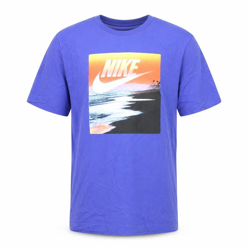 Nike Men's Blue Beach Graphic Print T-Shirt Size M