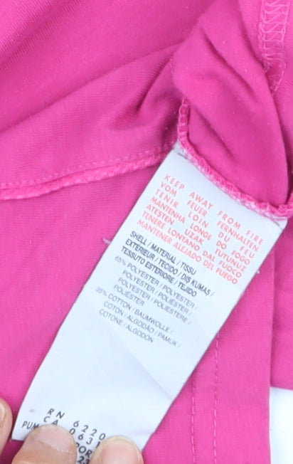 Puma Women's Pink V-Neck Slim Fit Sportstyle T-Shirt Size S