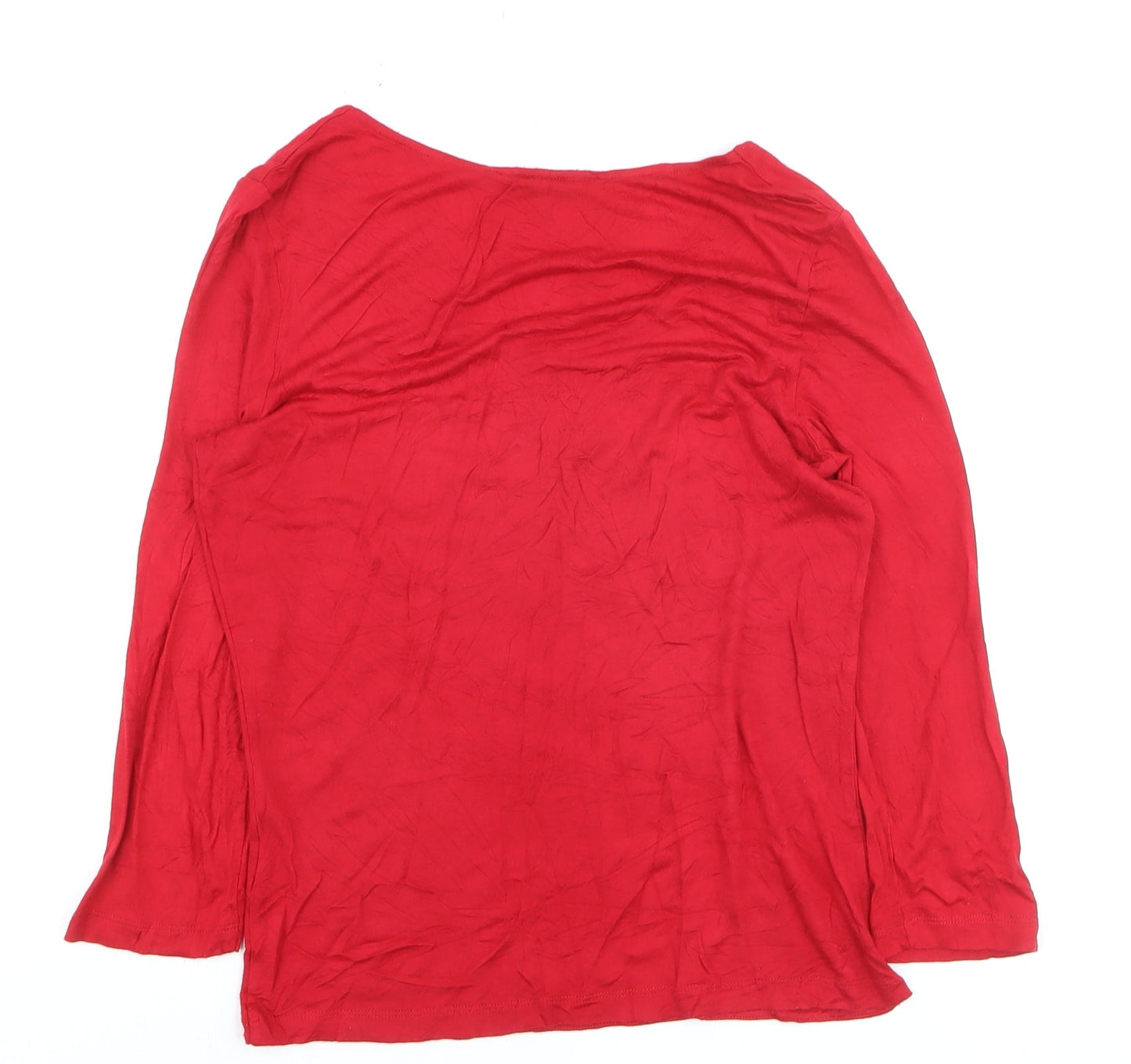 Hobbs Women’s Red 3/4 Sleeve Scoop Neck Stretch Top S