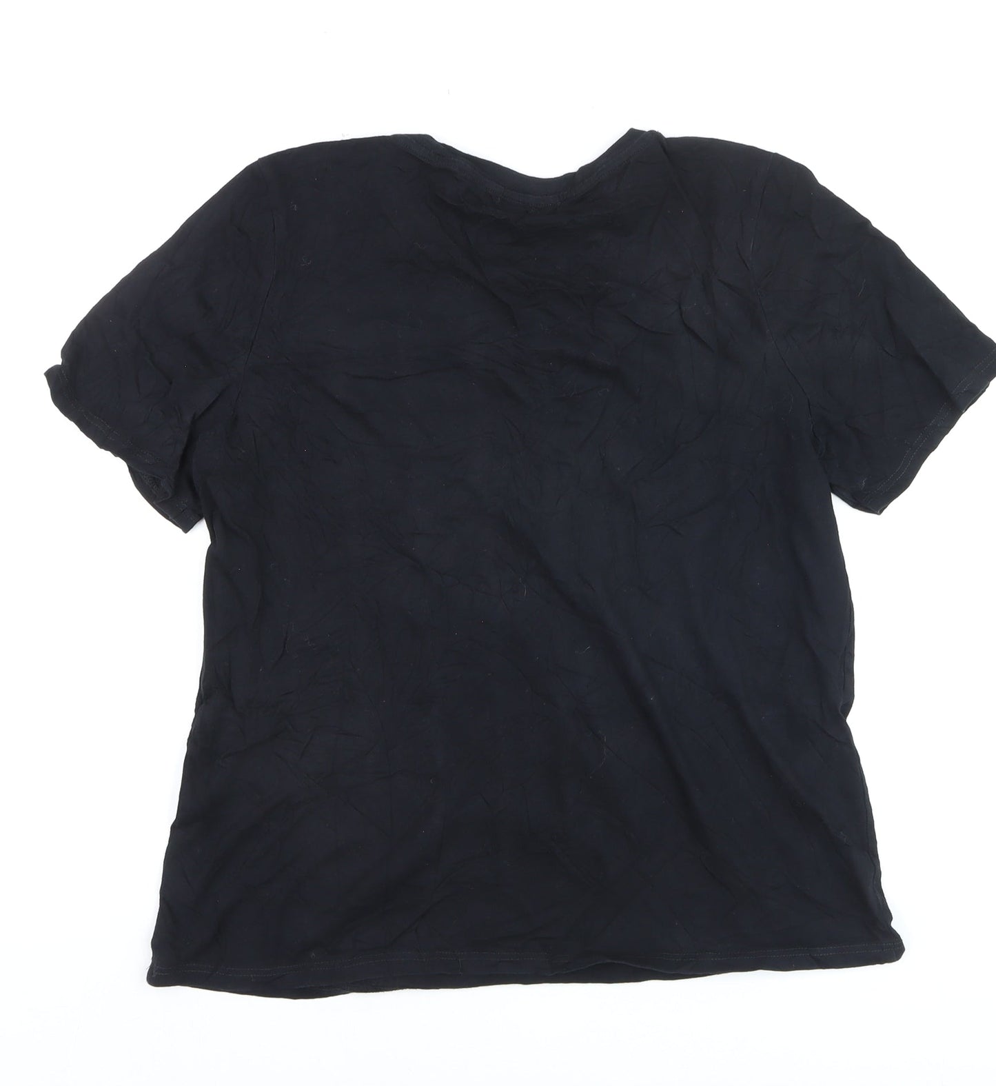 River Island Unisex Black LA Mode Graphic Cotton T-Shirt L