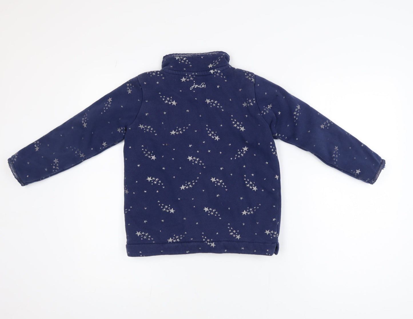 Joules Girls Blue Star Print Fleece 1/4 Zip Activewear Jacket 7-8 Years