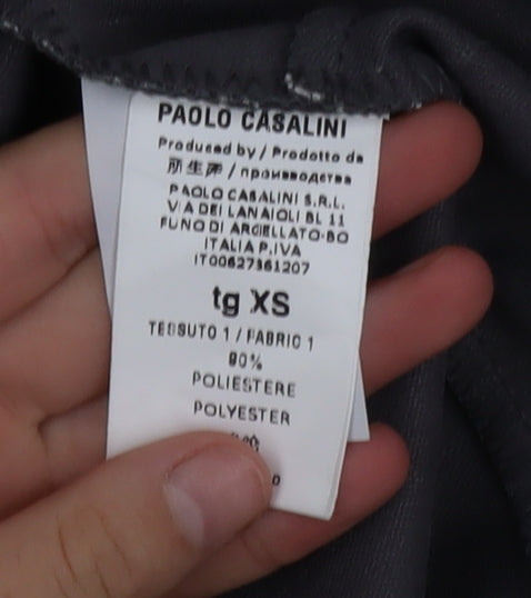 Paolo Casalini Women's Grey Striped Slim Fit Blazer XS