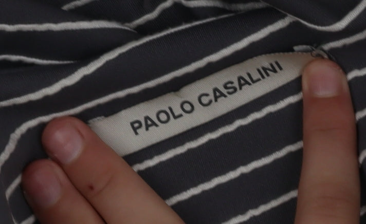 Paolo Casalini Women's Grey Striped Slim Fit Blazer XS