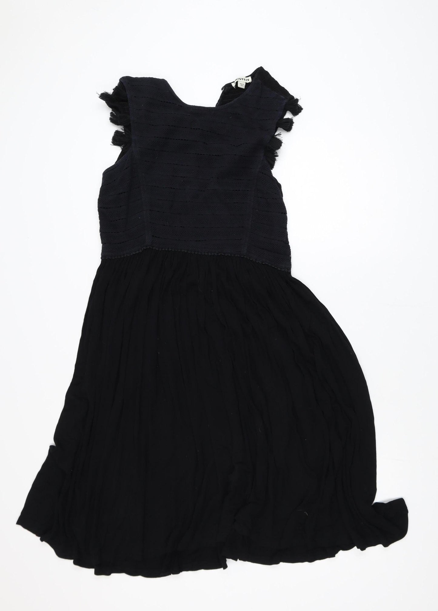 Whistles Women's Black Fit & Flare Sleeveless Dress M