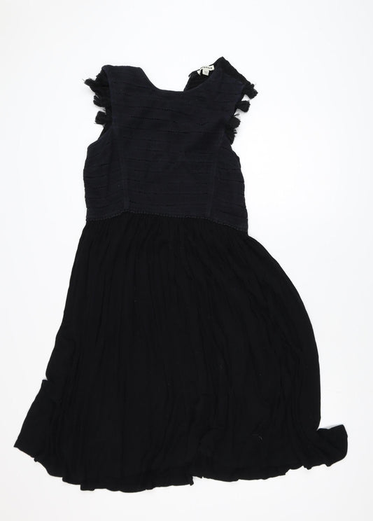 Whistles Women's Black Fit & Flare Sleeveless Dress M