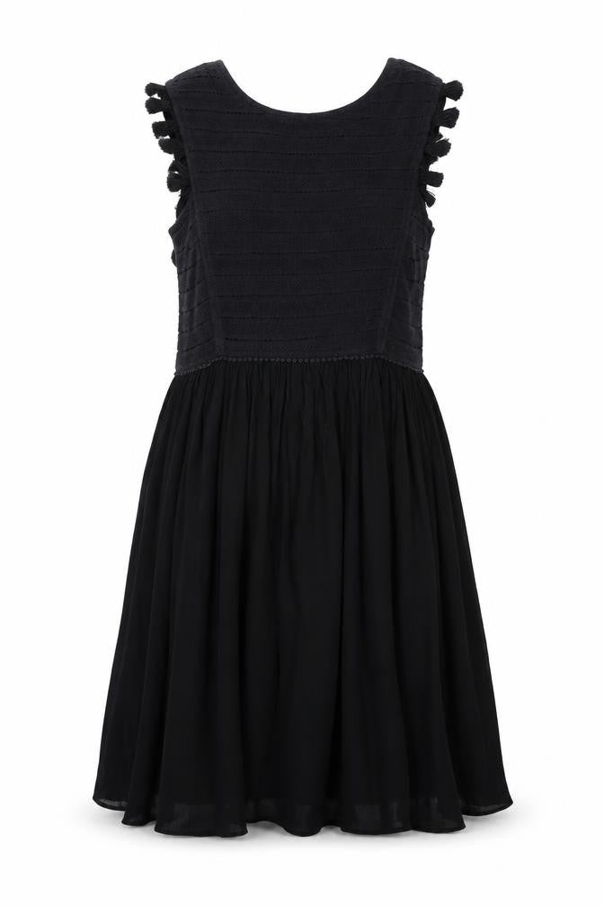 Whistles Women's Black Fit & Flare Sleeveless Dress M