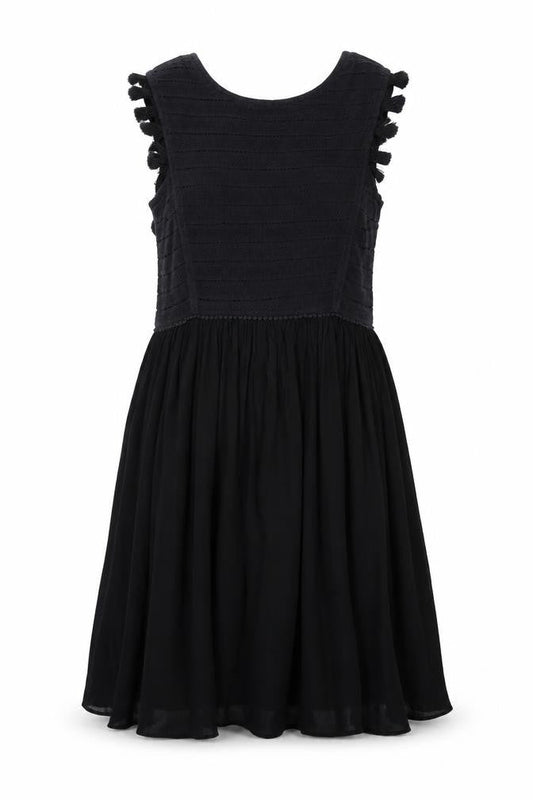 Whistles Women's Black Fit & Flare Sleeveless Dress M