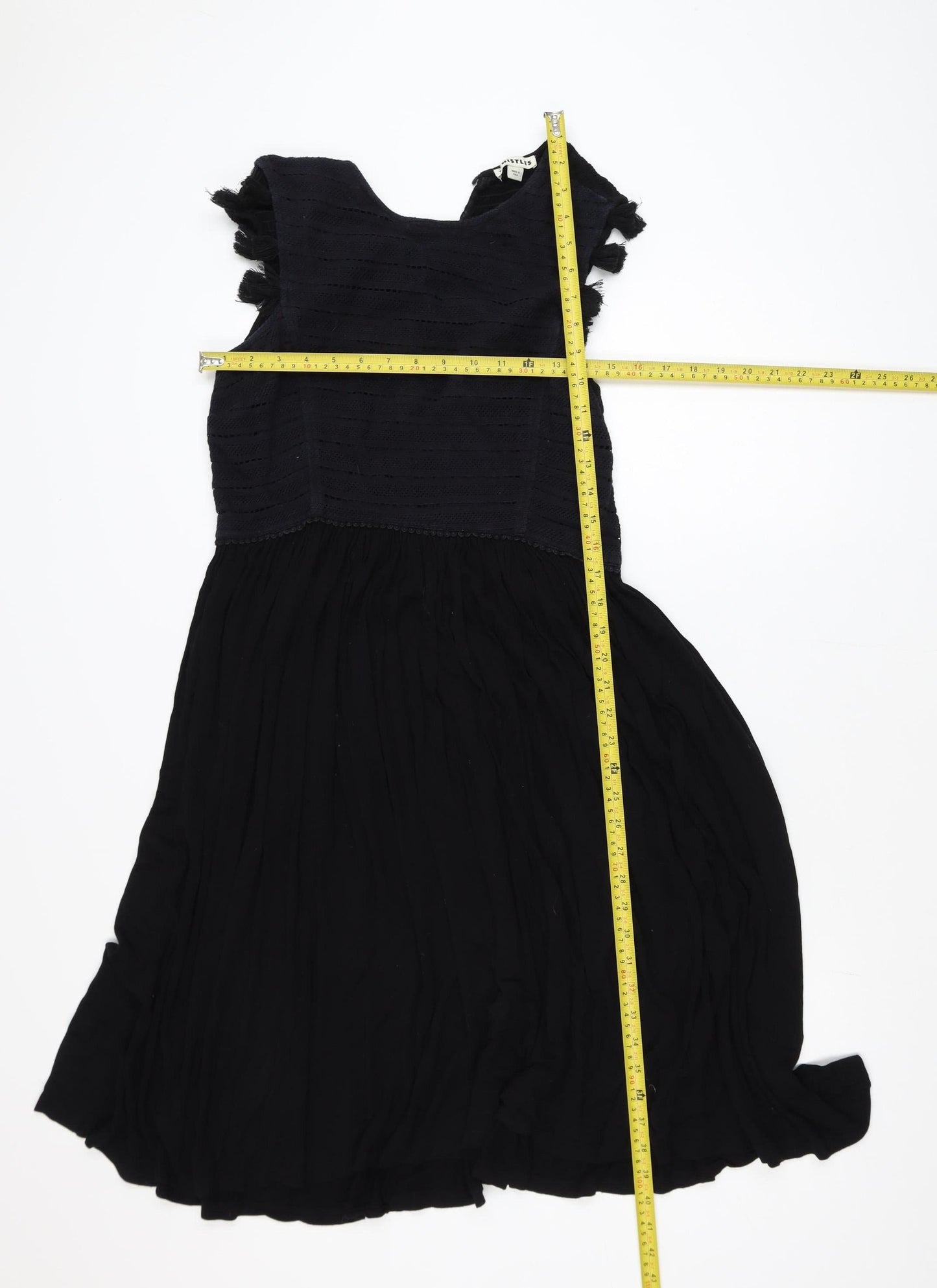 Whistles Women's Black Fit & Flare Sleeveless Dress M