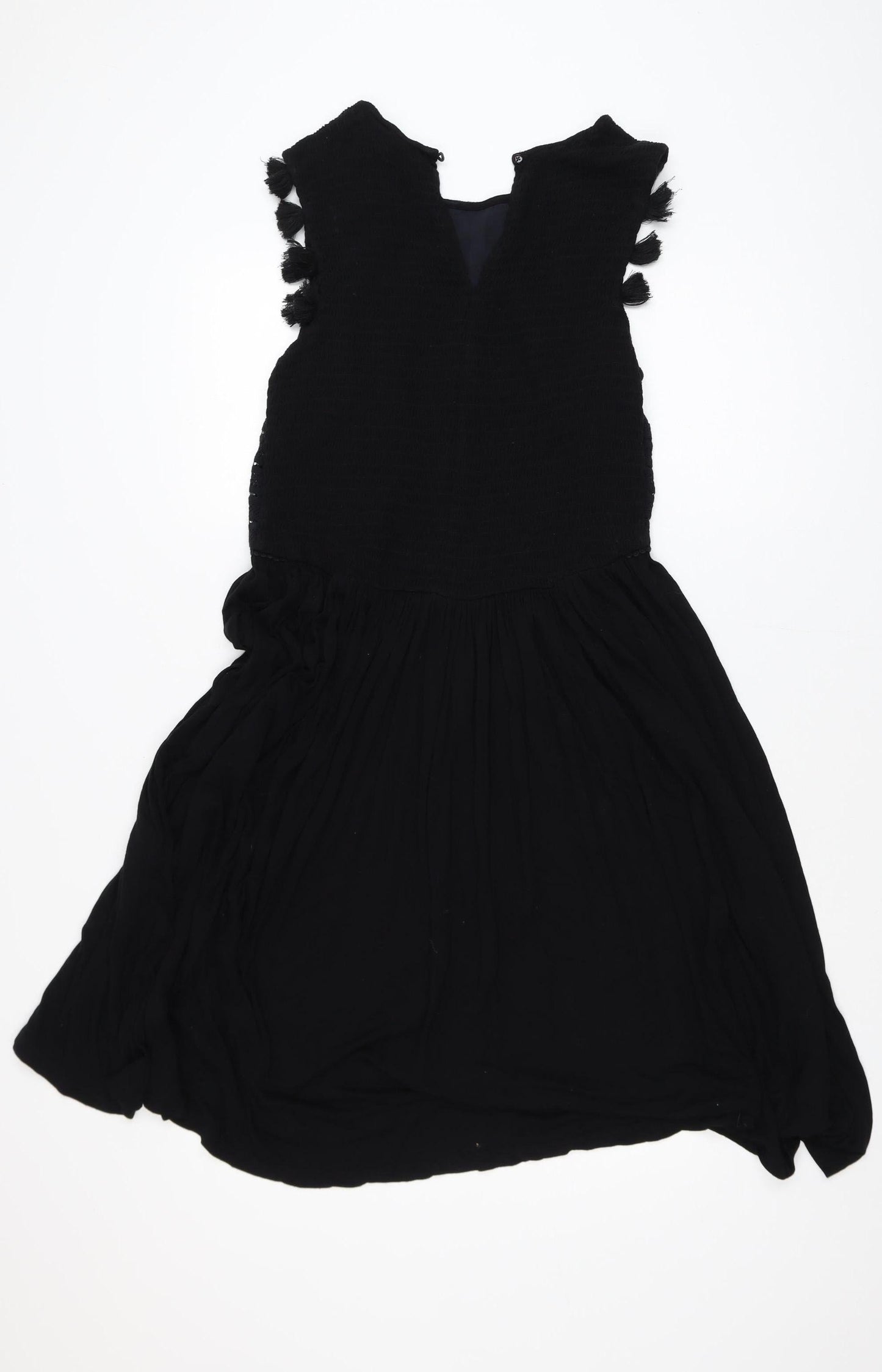 Whistles Women's Black Fit & Flare Sleeveless Dress M