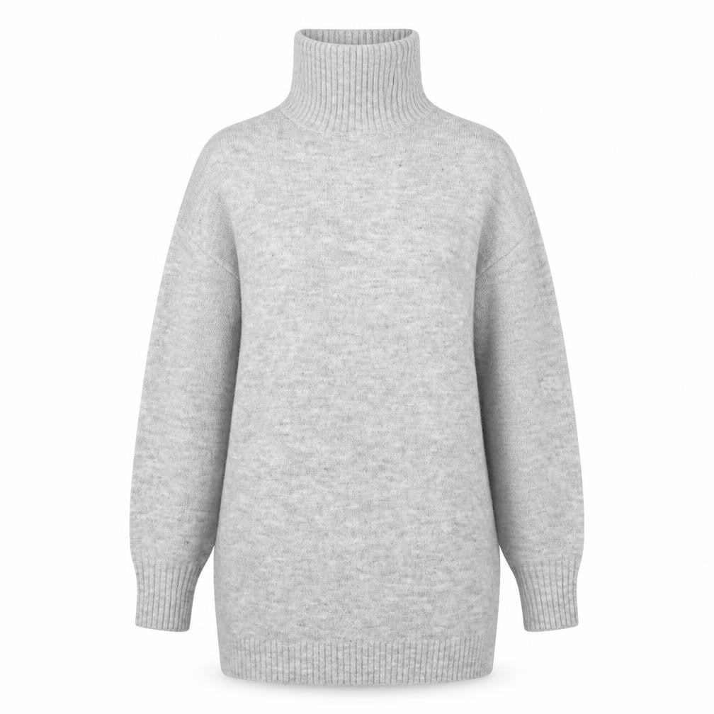 Mango Women's Grey Roll Neck Long Sleeve Knit Jumper XS