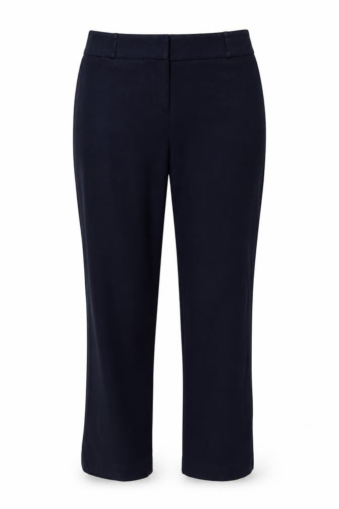 Country Casuals Womens Navy Blue Size 14 Straight Leg Trousers Polyester Blend