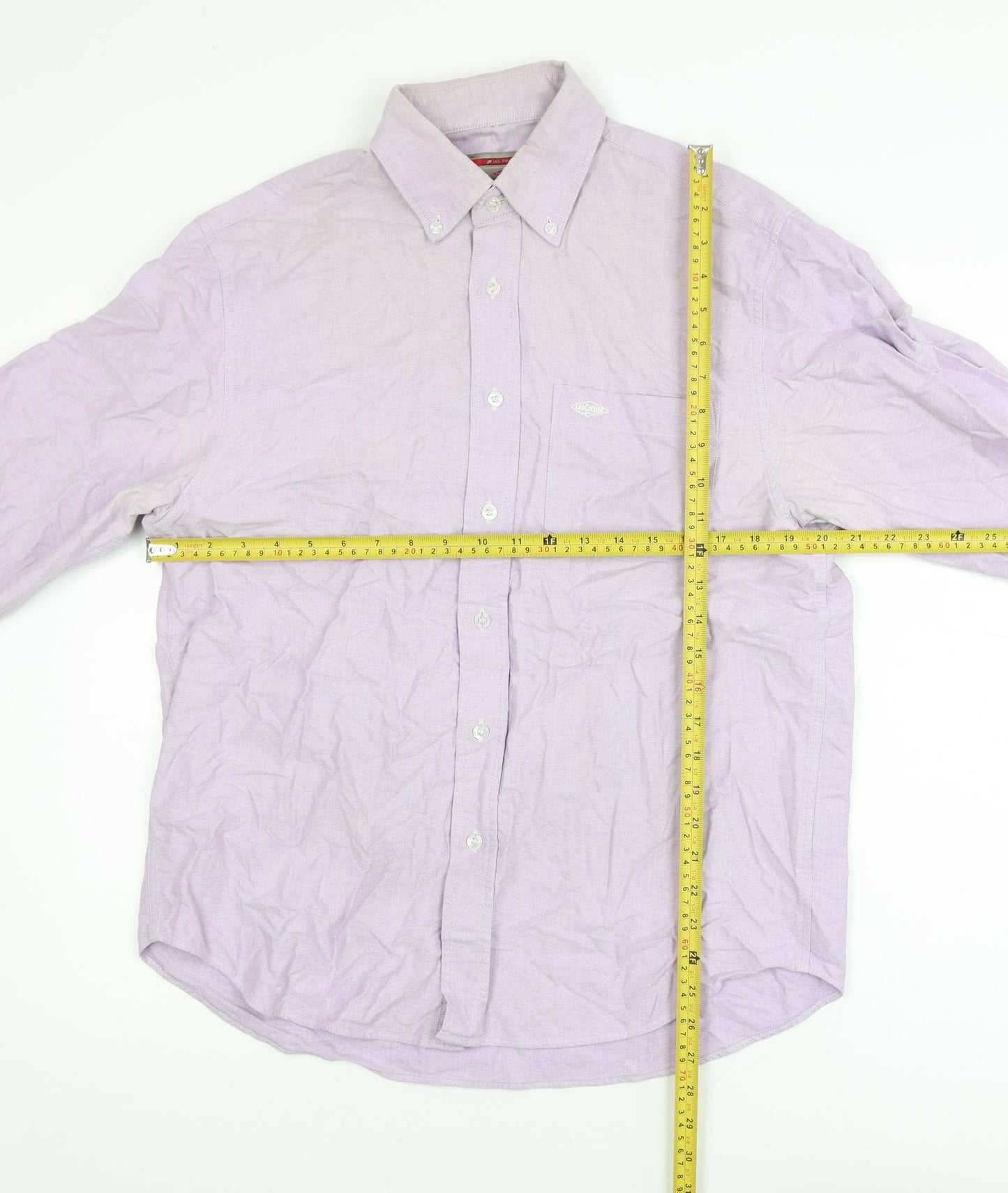 Lee Cooper Men's Purple 16 Regular Fit Cotton Button-Up Shirt