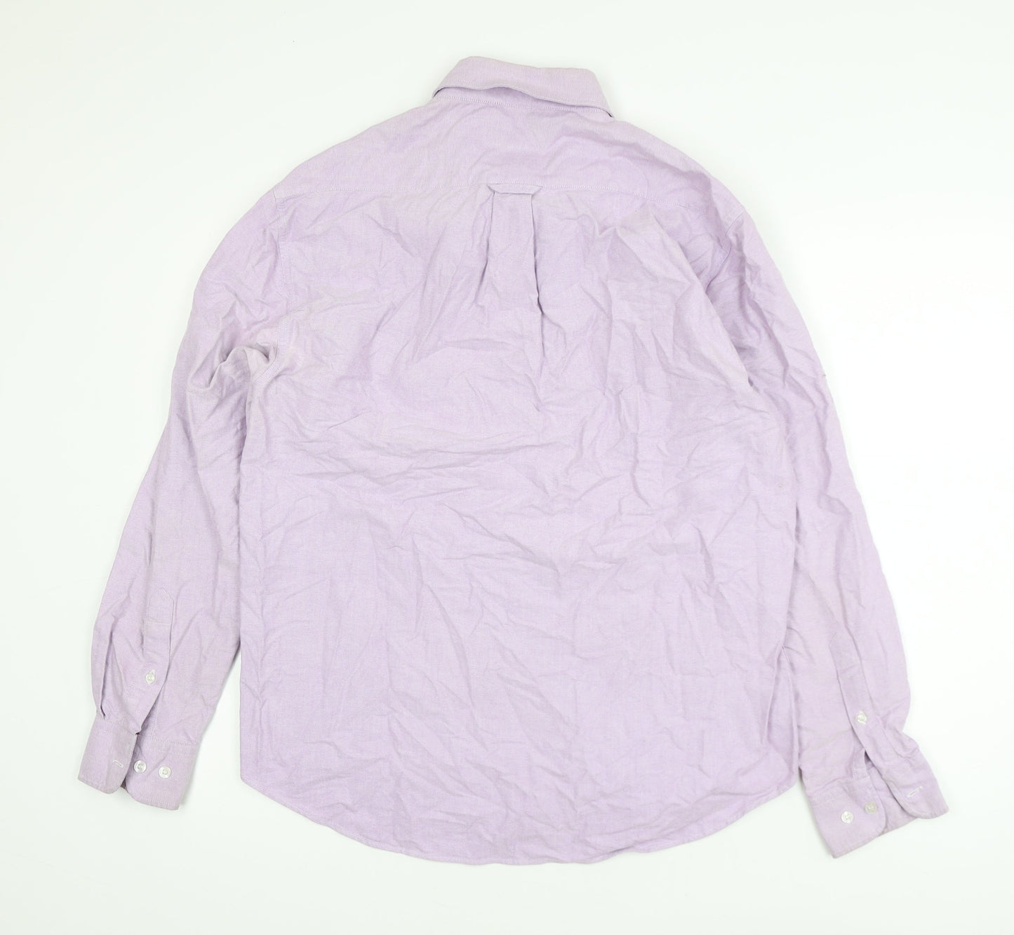 Lee Cooper Men's Purple 16 Regular Fit Cotton Button-Up Shirt