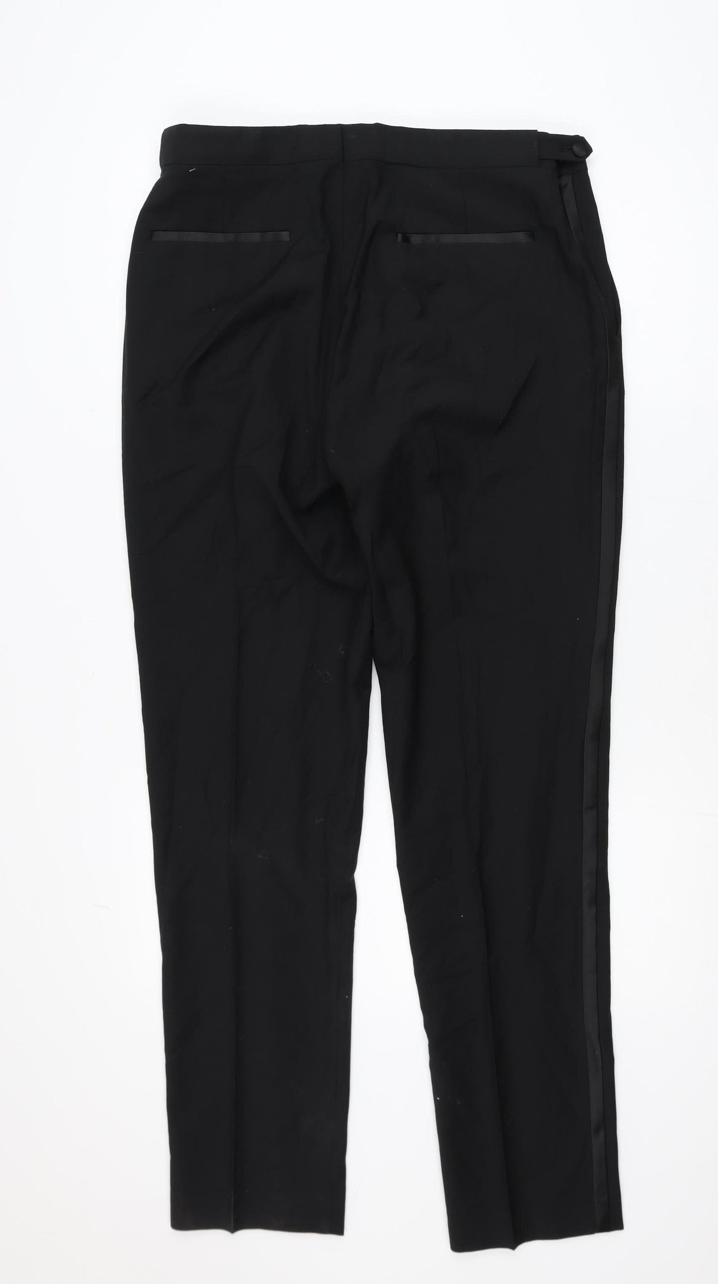 Marks and Spencer Autograph Men’s Black Wool Blend Slim Dress Pants 34L