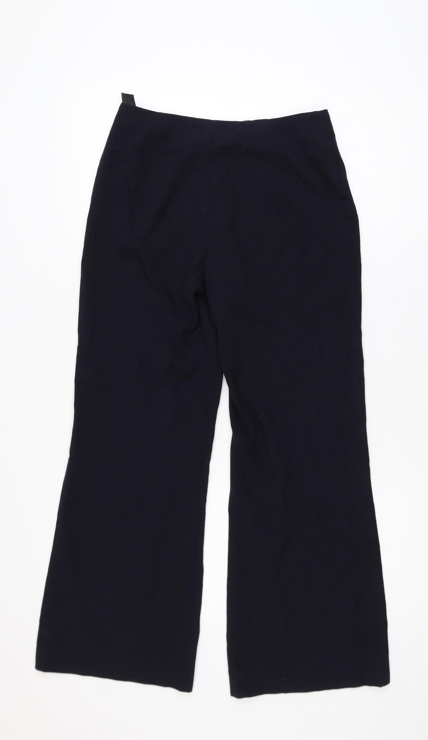 Marks and Spencer Women’s Black Flared Trousers UK 8 Short Polyester Blend