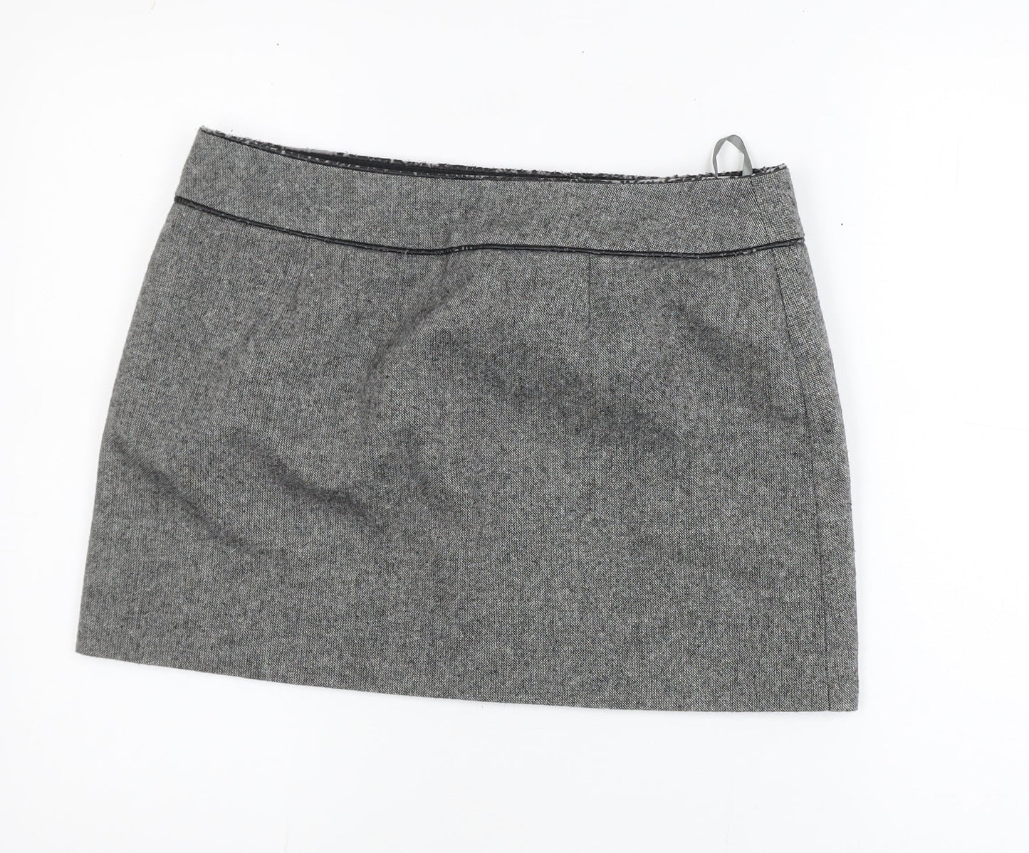 Dorothy Perkins Women's Grey Wool Blend Short Pencil Skirt Size 14