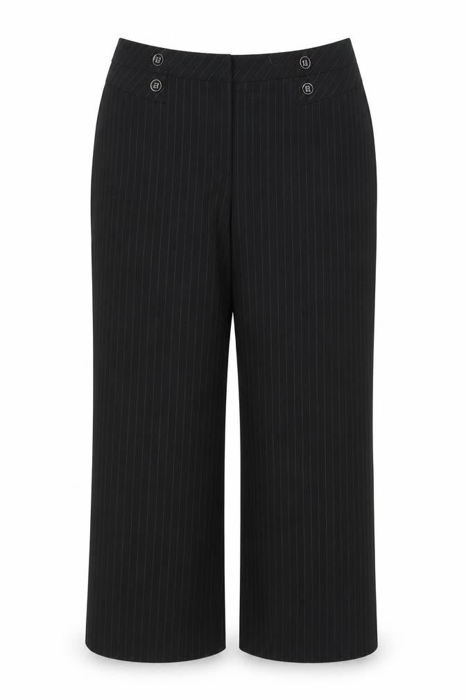 BHS Women’s Black Pinstripe Petite Size 18 Straight Leg Trousers