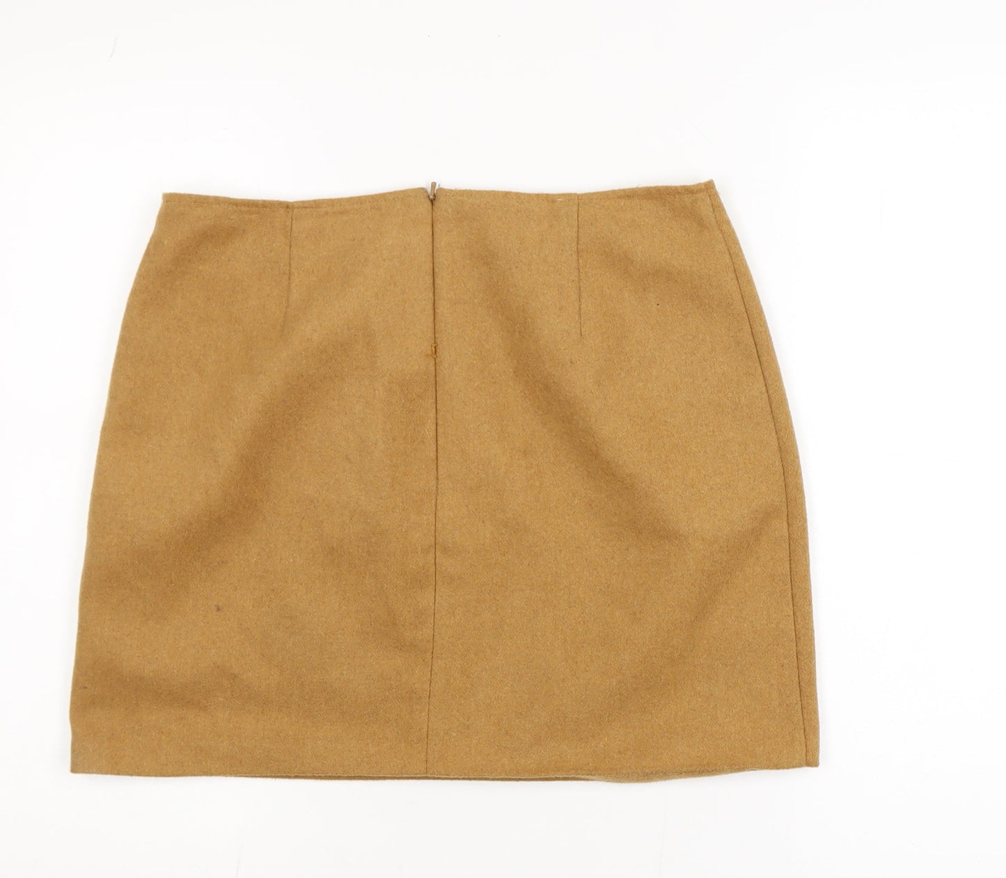 Papaya Women Beige Size 12 Straight Wool Blend Mini Skirt