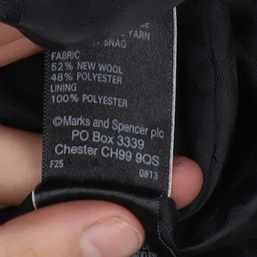 Marks and Spencer Per Una Women's Black Wool Blend Check Coat UK 12
