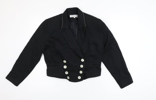 Body-Best London Women's Black Double-Breasted Blazer Size 14