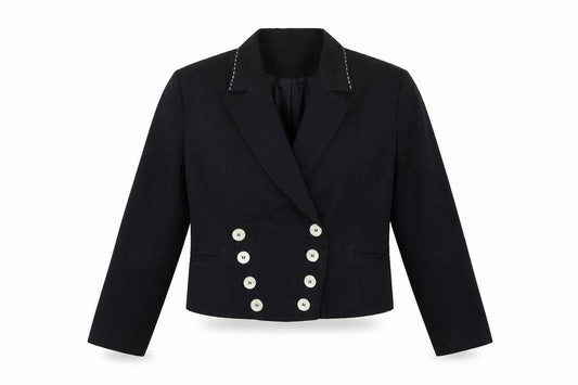 Body-Best London Women's Black Double-Breasted Blazer Size 14