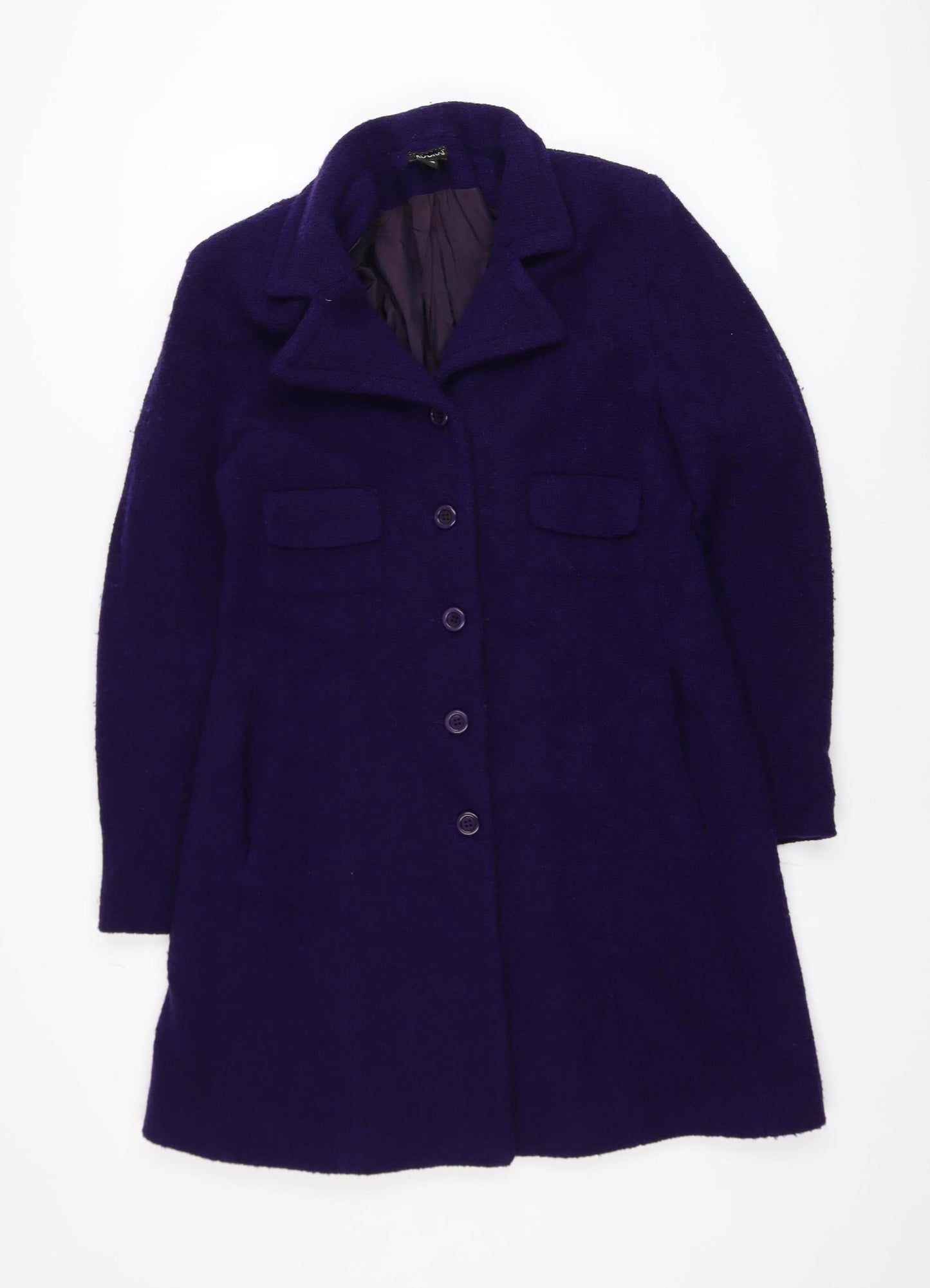 Kookai Women's Purple Wool Mid-Length Coat Size 14