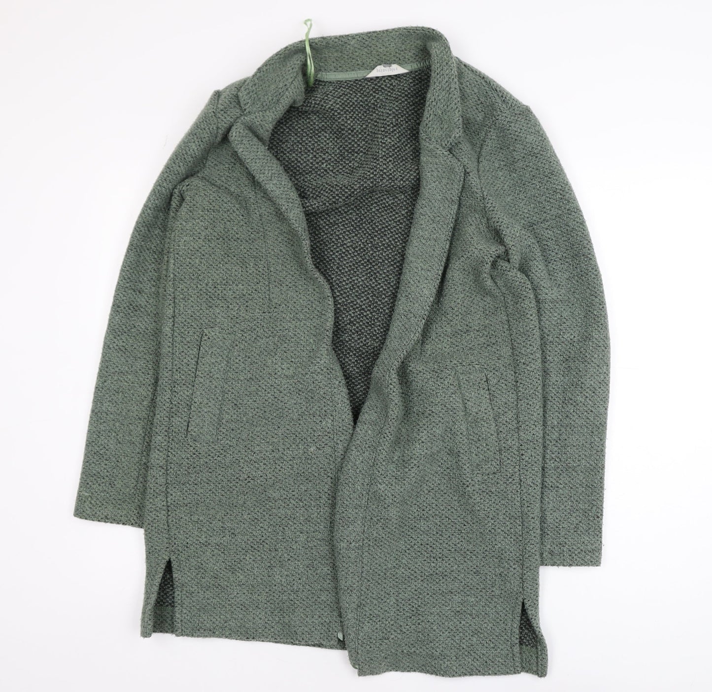 Principles Women’s Green Knit Mid-Length Open Coatigan Size 12