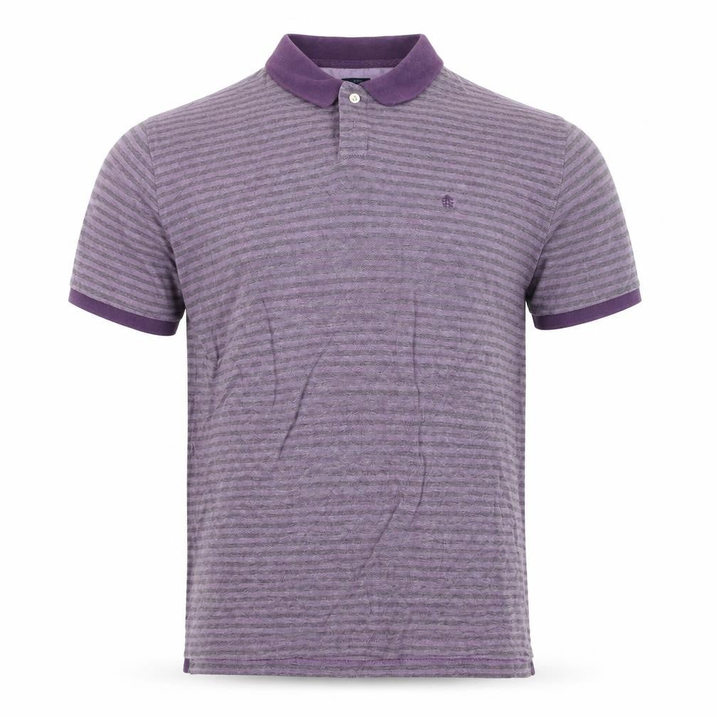 Criminal South Coast Men's Purple Striped Cotton Polo Shirt L