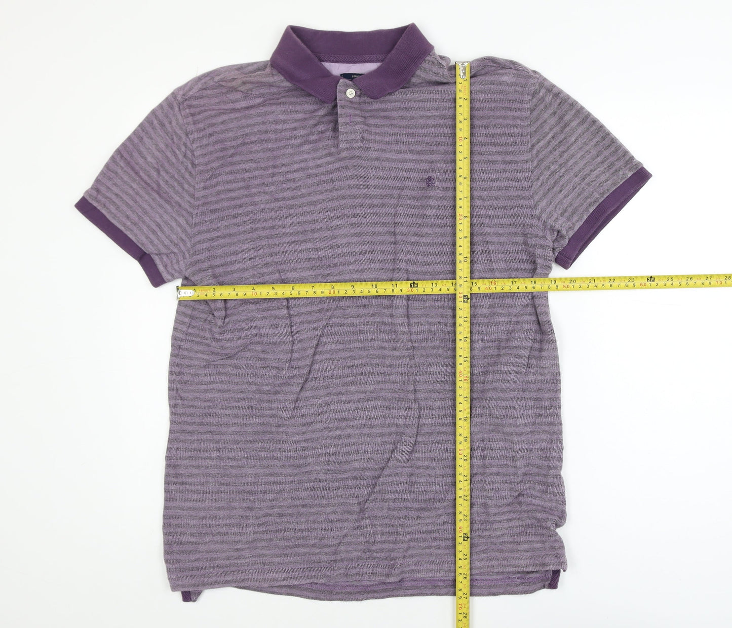 Criminal South Coast Men's Purple Striped Cotton Polo Shirt L