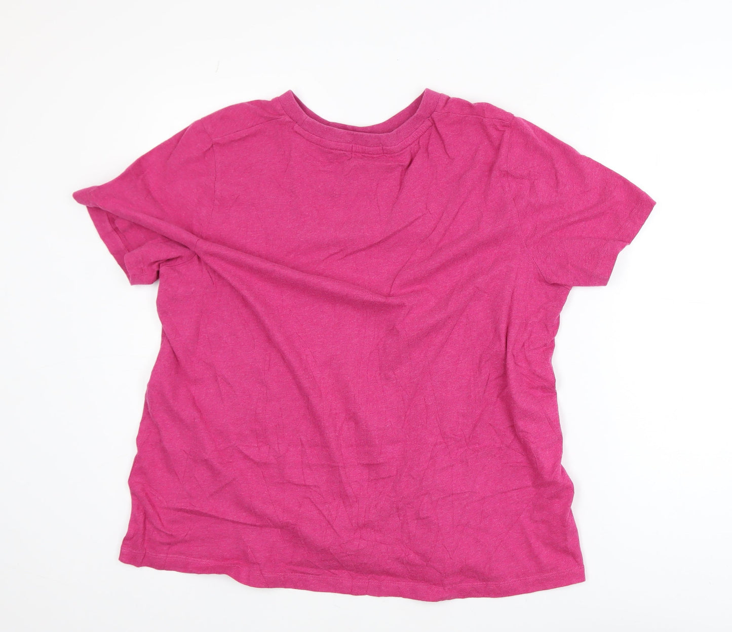 Superdry Women's Pink Cotton Crew Neck Short Sleeve T-Shirt UK 16