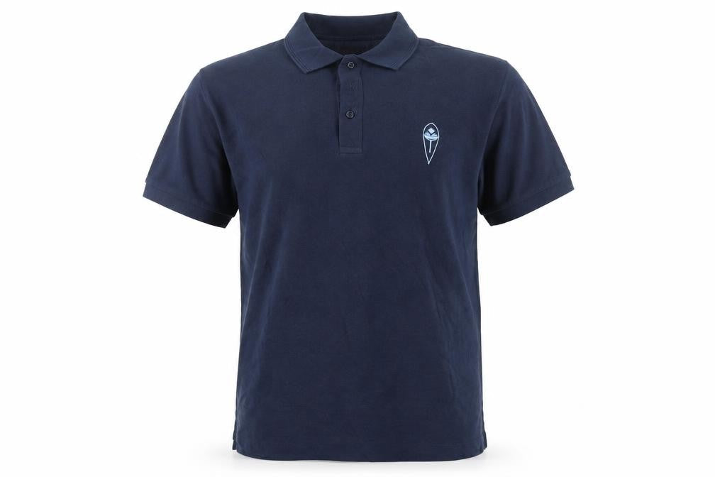 Trojan Men Navy Blue Small Short Sleeve Cotton Polo Shirt
