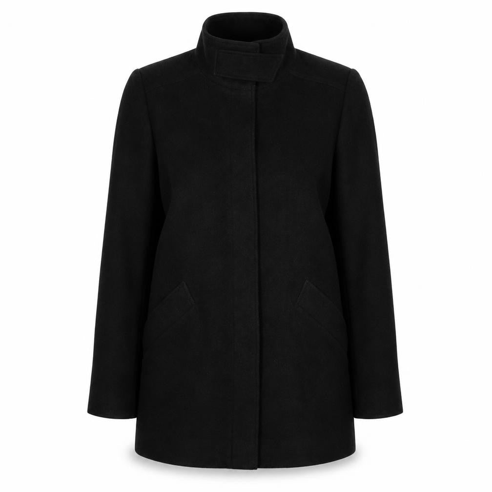 Marks & Spencer Women's Black Wool Blend Overcoat UK 12