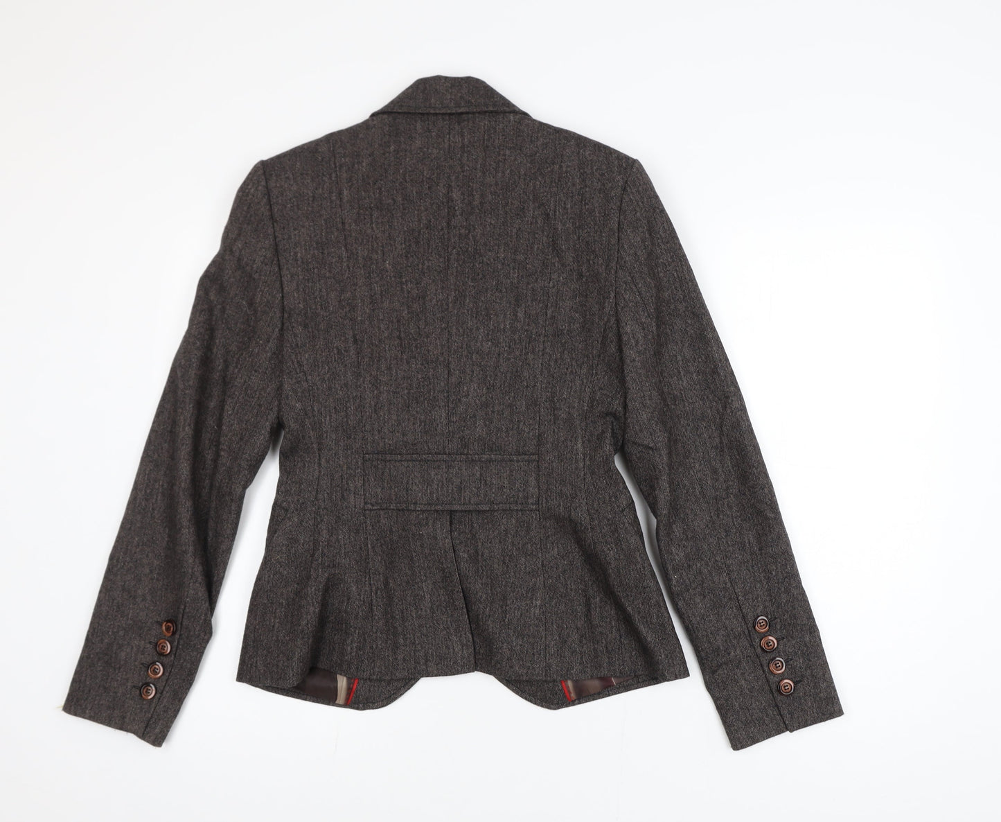 Next Women Brown Wool Blend Single-Breasted Suit Jacket Size 10