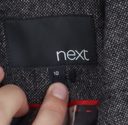 Next Women Brown Wool Blend Single-Breasted Suit Jacket Size 10