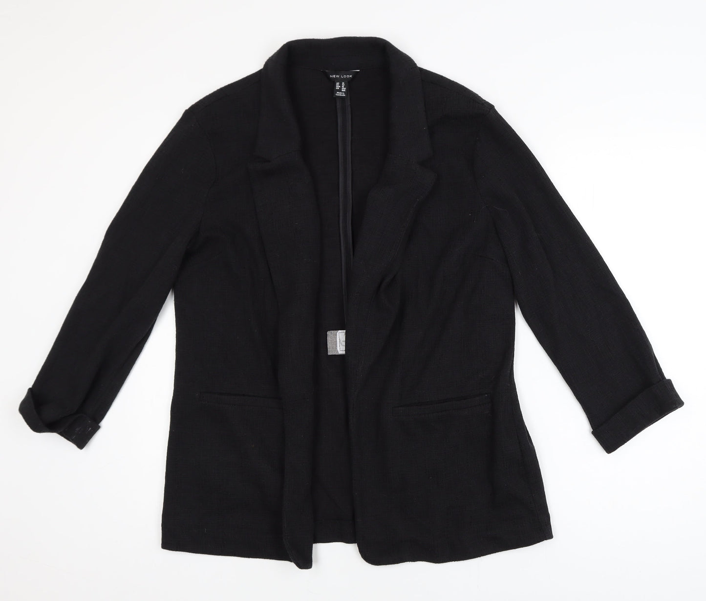 New Look Women's Black Long Sleeve Open Knit Cardigan UK 14